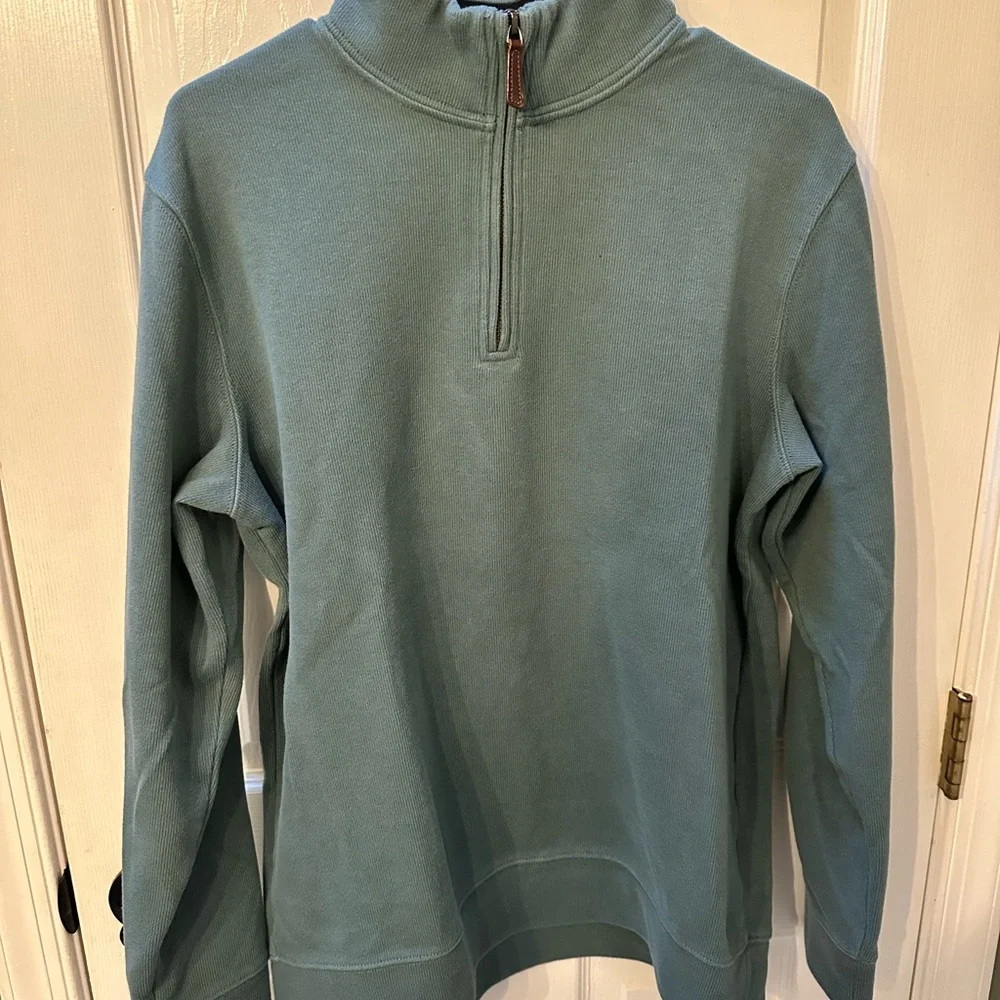 Lands' End Men's Teal Zip-Up Sweater
